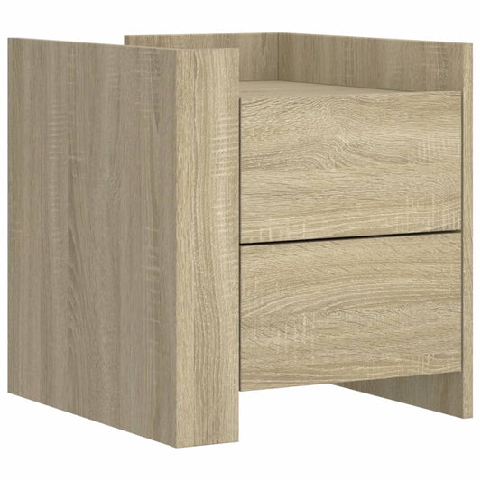 Mesita De Noche Madera De Ingeniería Roble Sonoma 45x50x50 Cm_0
