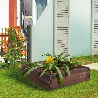 Outsunny Jardinera De Madera Jardín Maciza Para Cultivo De Flores Plantas_1