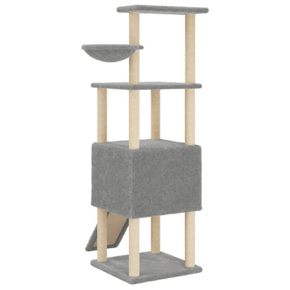 Vidaxl Rascador Para Gatos Con Postes De Sisal Gris Claro 153 Cm_5