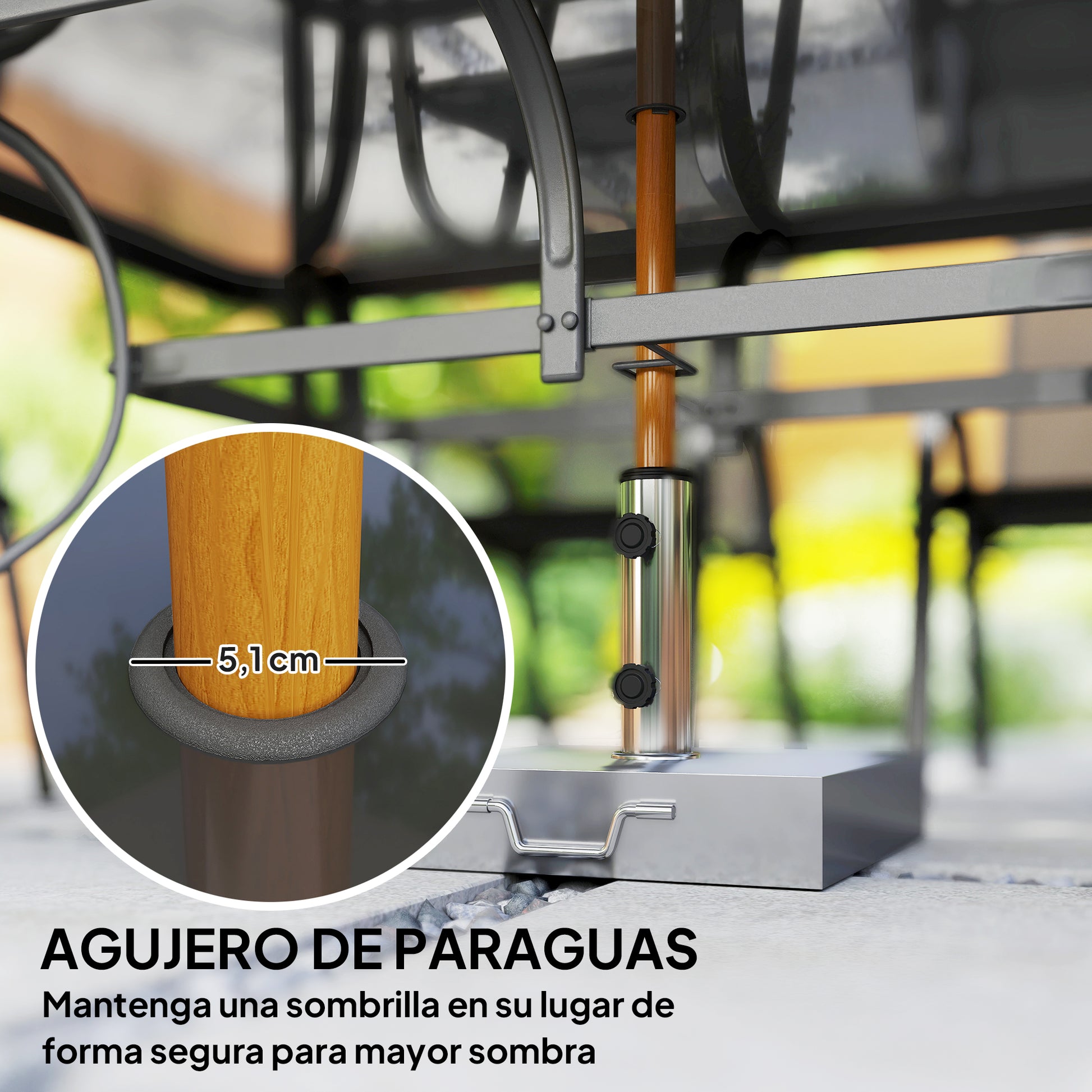 Outsunny Conjunto De Mesa Y Sillas Jardín De 7 Piezas_4