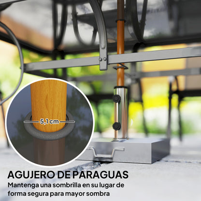 Outsunny Conjunto De Mesa Y Sillas Jardín De 7 Piezas_4