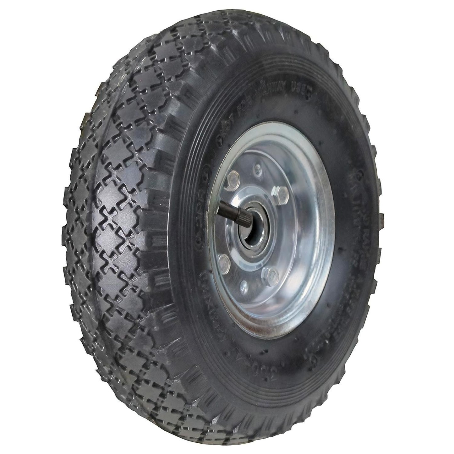 Rueda Carretilla Sacos Neumática Llanta Galvanizada Eje Descentrado Ø 20 Mm.