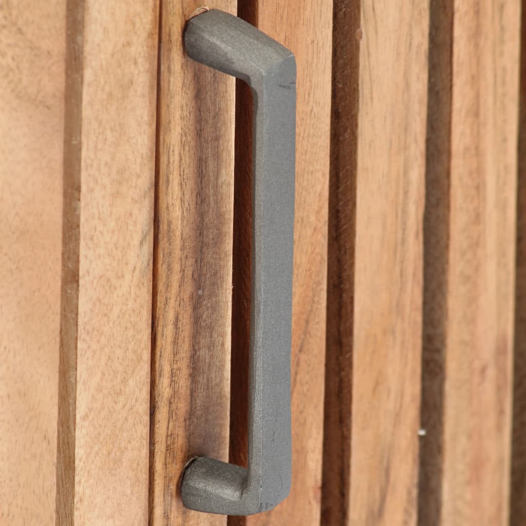 Mesita De Noche De Madera Maciza De Acacia 40x30x50 Cm_4
