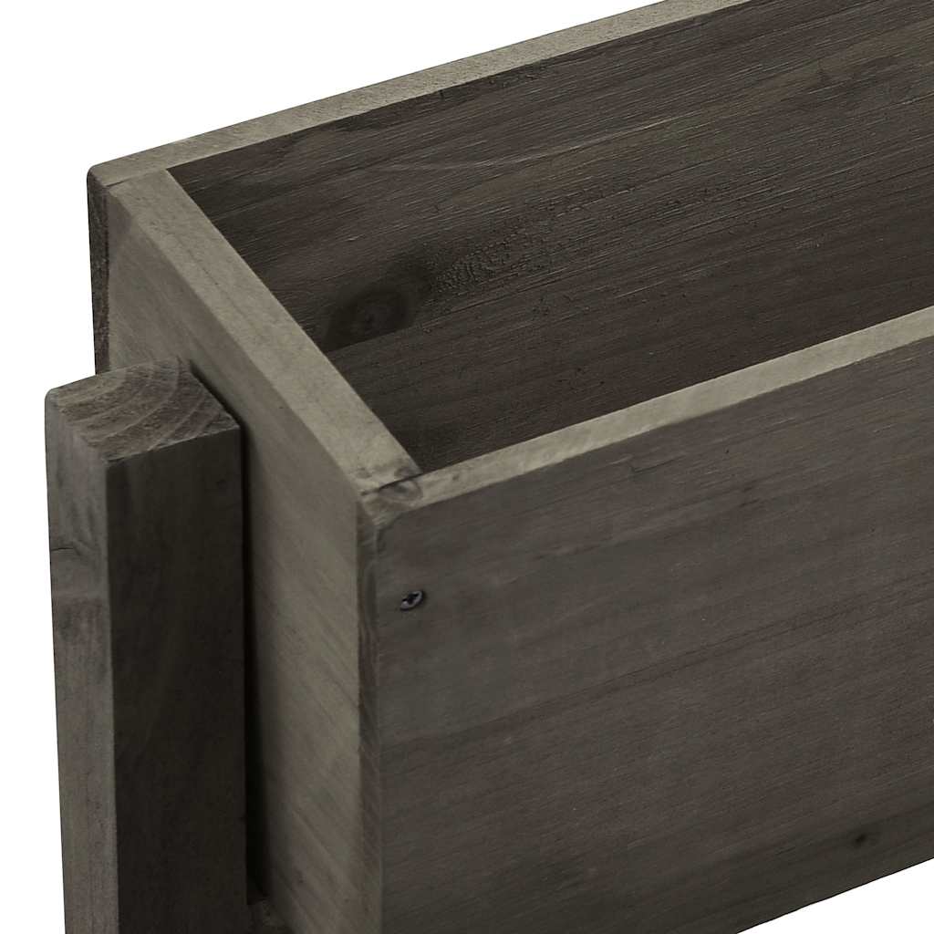 Jardinera Plegable De Jardín Madera De Abeto Gris 60x14x75 Cm_3