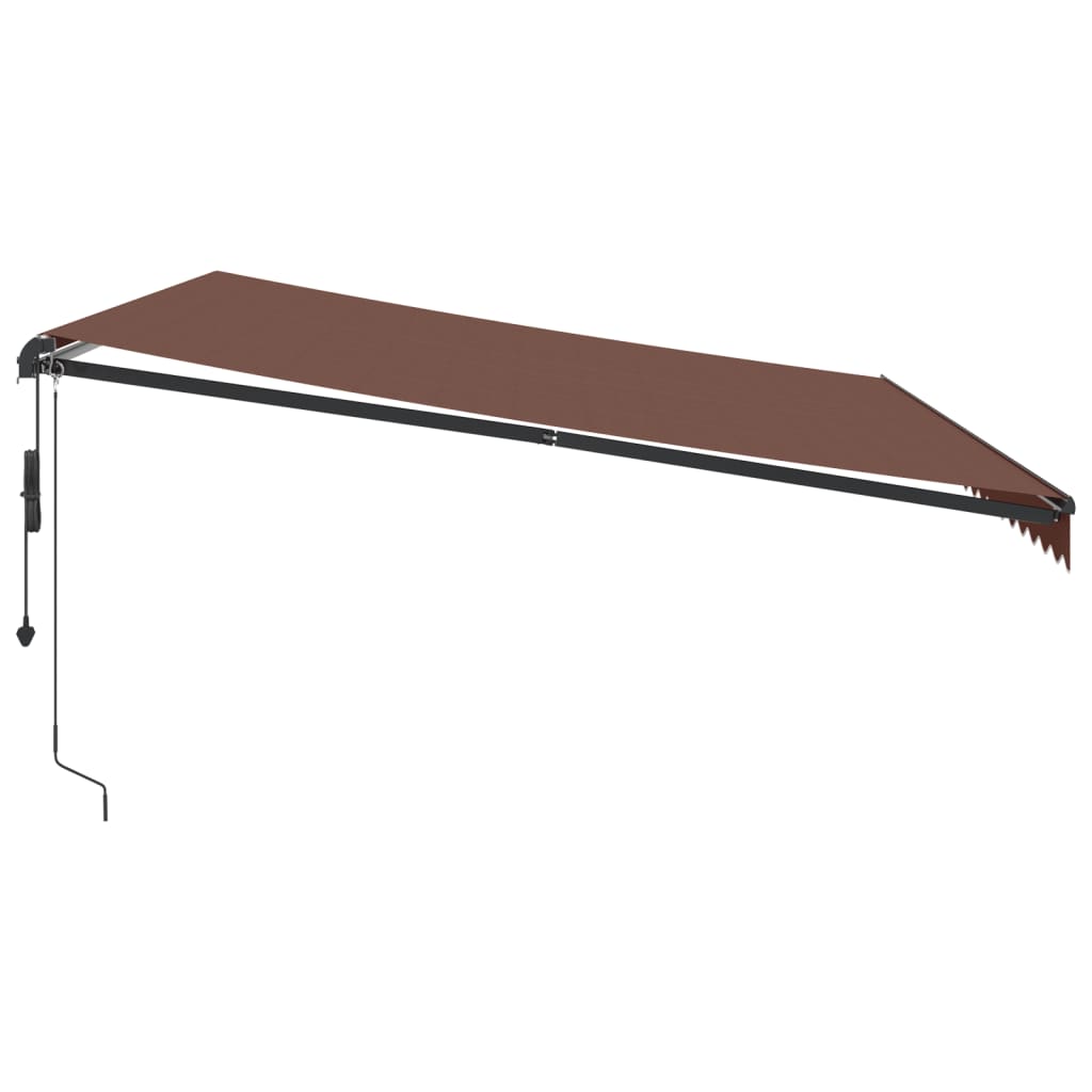 Toldo Retráctil Automático Con Luces Led Marrón 500x350 Cm_4
