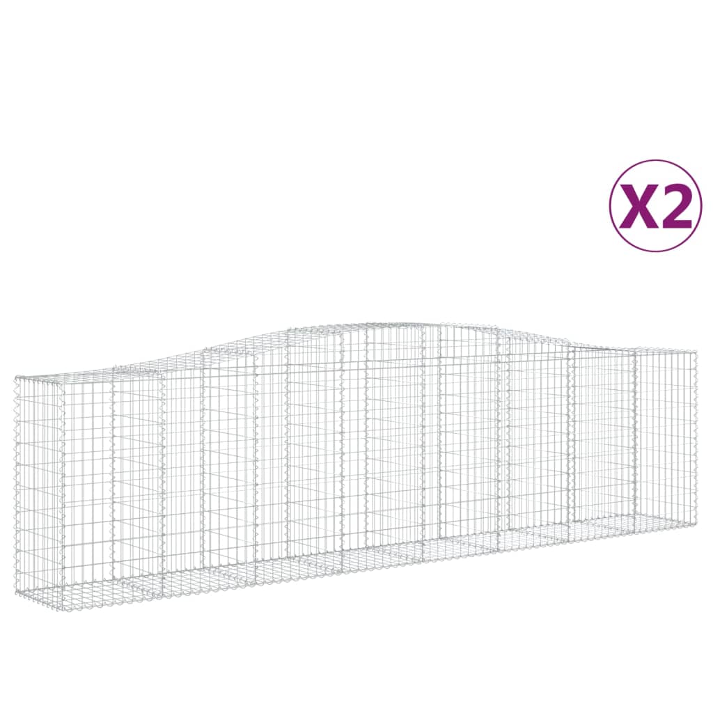 Cestas De Gaviones 2 Uds Forma De Arco Hierro 400x50x100/120 Cm_0