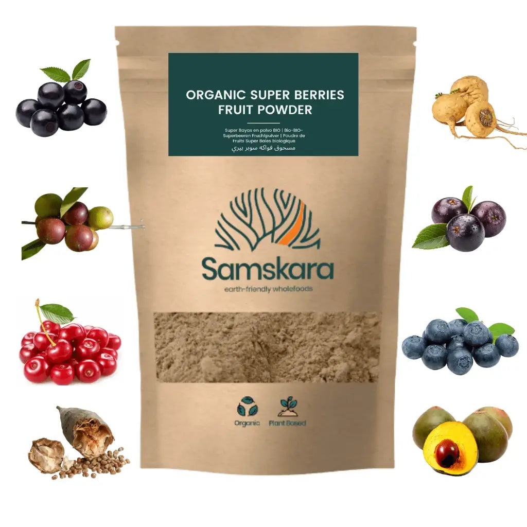 Superfrutos Rojos En Polvo Bio - 150g | Fruta Deshidratada Ecológica, Snack Vegano Natural Sin Azúcares Añadidos_0