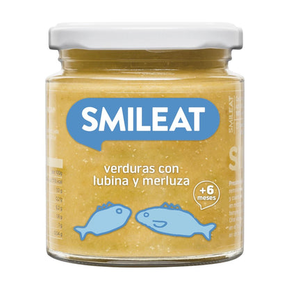 Tarrito BIO Verduras con lubina y merluza Smileat, 230g