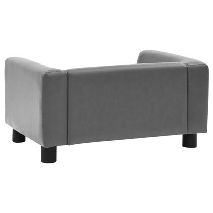 Vidaxl Sofá Para Perros Felpa Y Cuero Sintético Gris 60x43x30 Cm_5