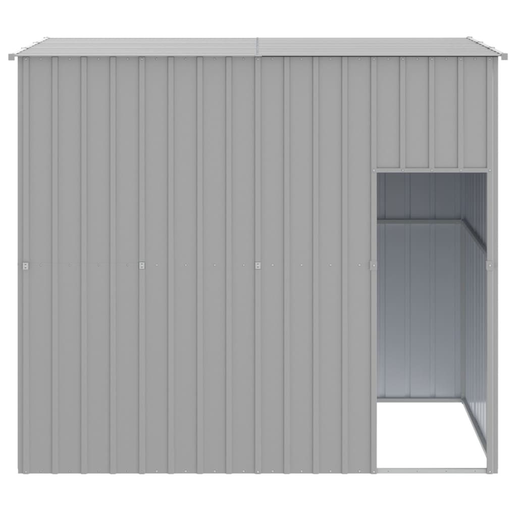 Caseta Perros Tejado Acero Galvanizado Gris Claro 214x153x181cm_2