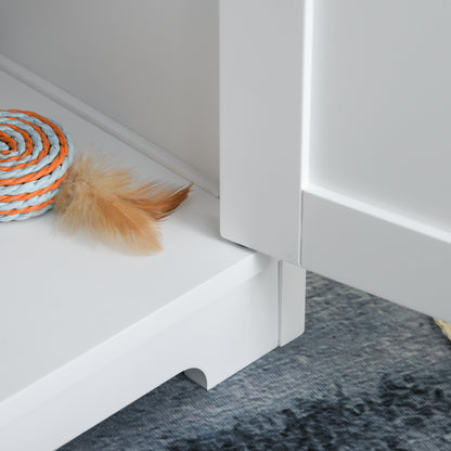 Pawhut Casa Para Gatos De Madera Mueble Arenero Gatos Con Puerta 48x51x51 Cm_3