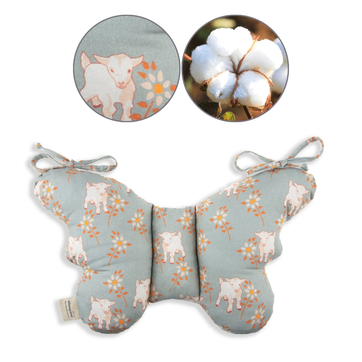 Almohada Para Bebés Antichoque Mariposa Sky Blue