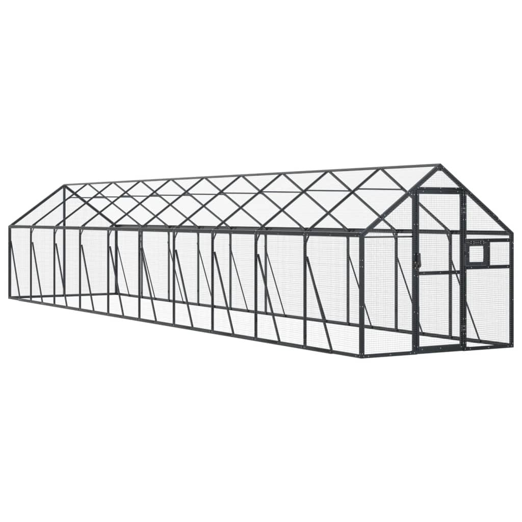Vidaxl Pajarera De Aluminio Gris Antracita 1,79x10x1,85 M_0