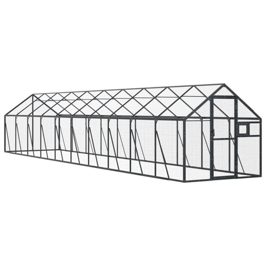 Vidaxl Pajarera De Aluminio Gris Antracita 1,79x10x1,85 M_0