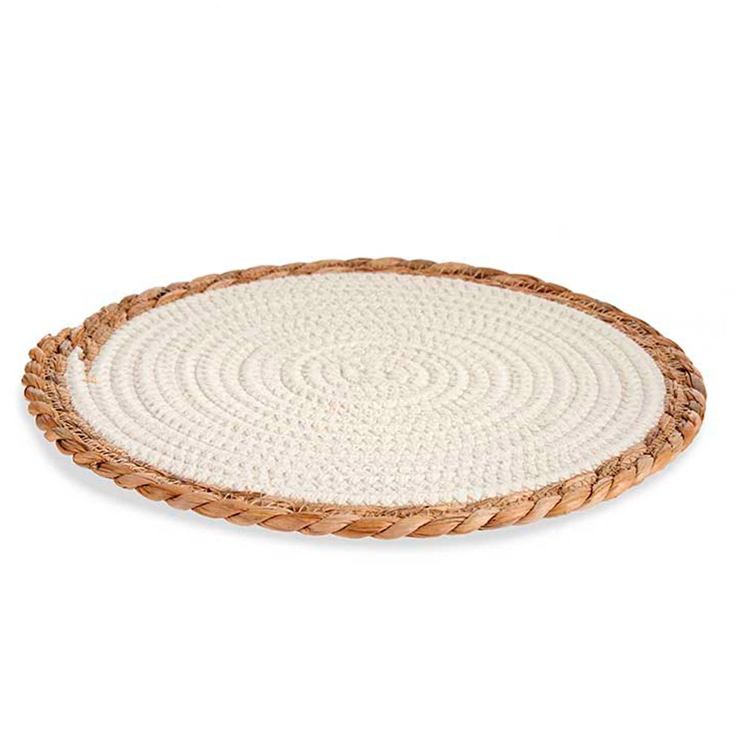 Tapete Blanco Borde Natural 30cm Colección Kinvara