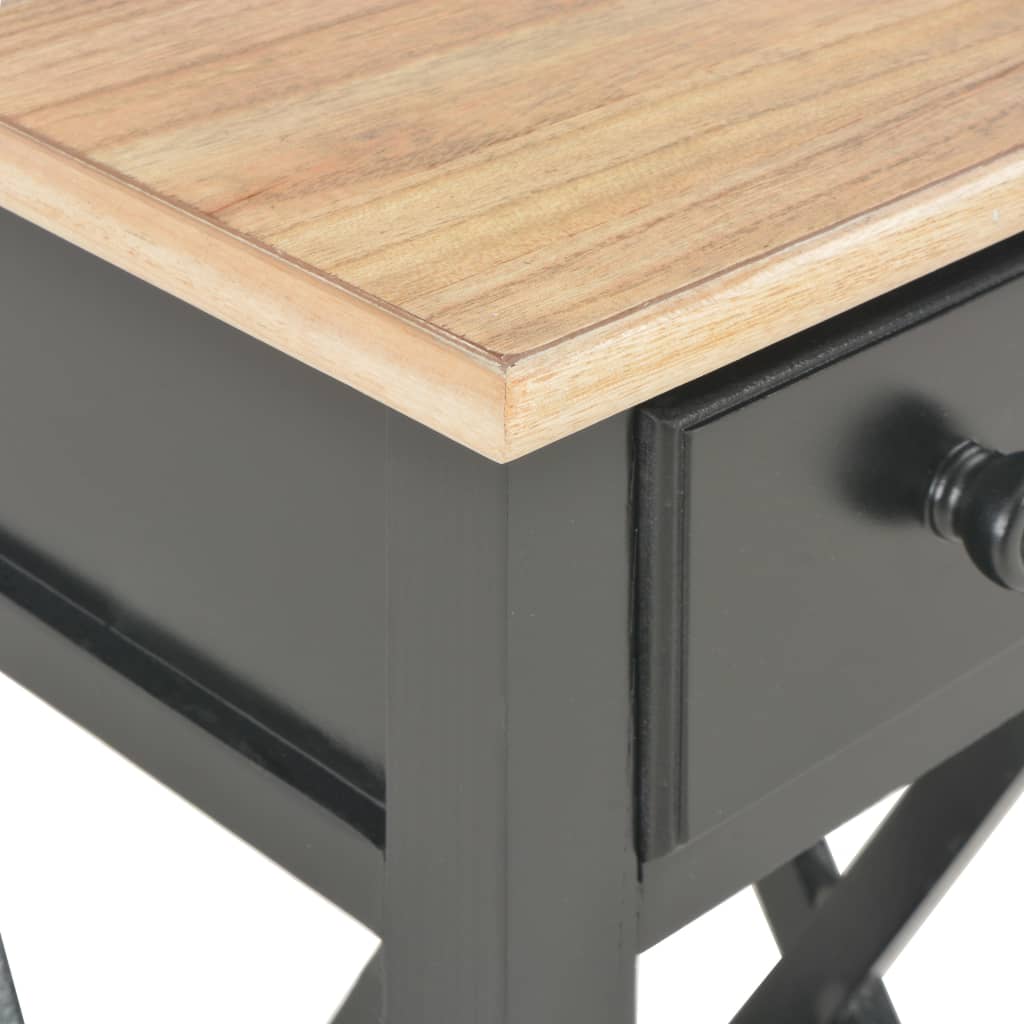 Mesa Auxiliar De Madera Negro 27x27x65,5 Cm_4