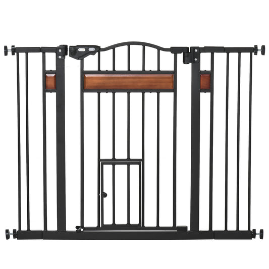 Pawhut Barrera De Seguridad Extensible Para Puertas Y Escaleras 93x76,2 Cm Negro_0