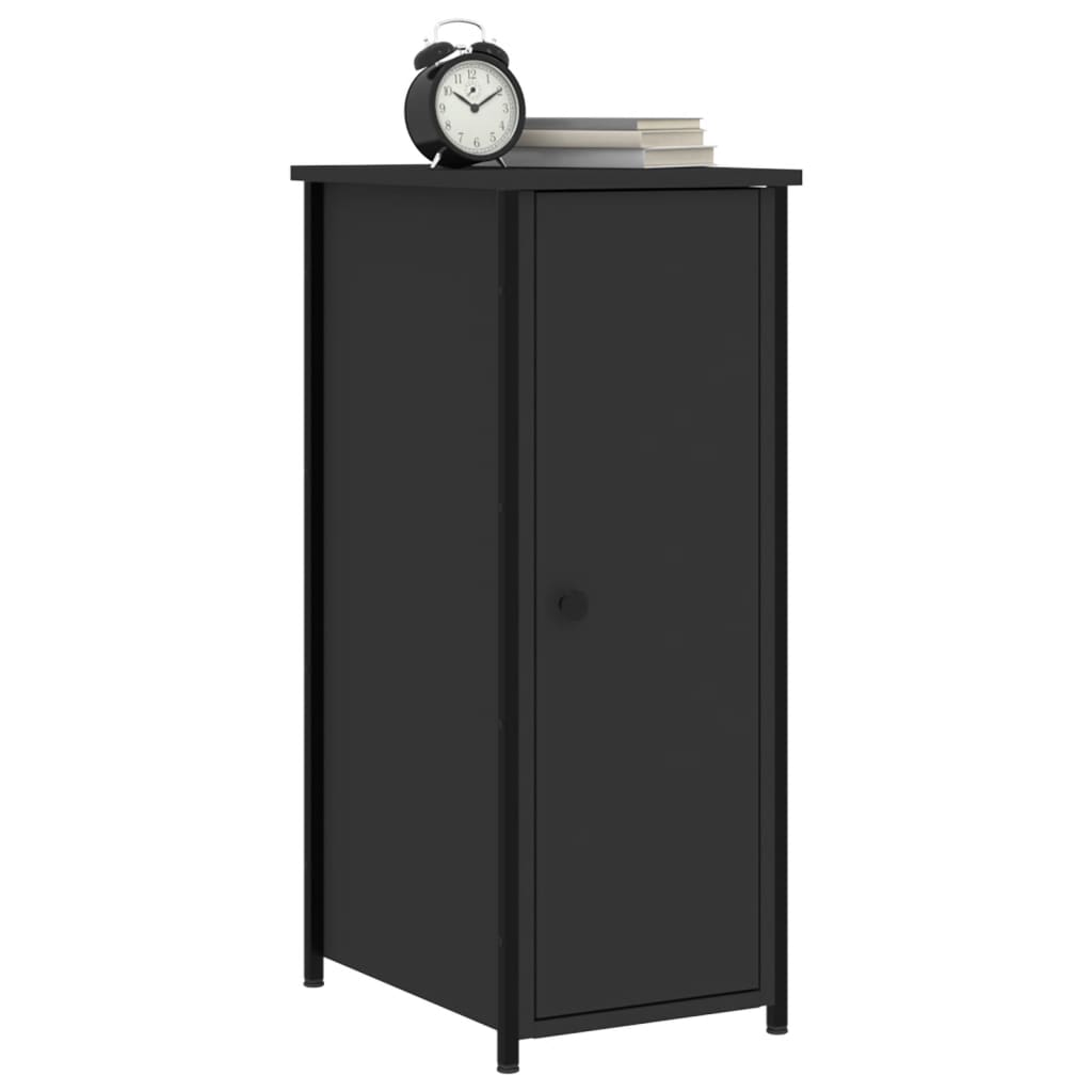 Mesitas De Noche 2 Uds Madera De Ingeniería Negro 32x42x80 Cm_1