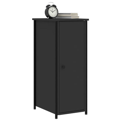 Mesitas De Noche 2 Uds Madera De Ingeniería Negro 32x42x80 Cm_1