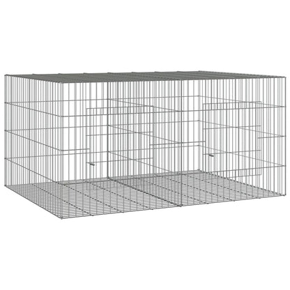 Vidaxl Jaula Para Conejos 2 Paneles Hierro Galvanizado 110x79x54 Cm_0
