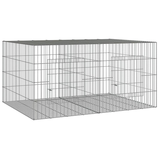 Vidaxl Jaula Para Conejos 2 Paneles Hierro Galvanizado 110x79x54 Cm_0