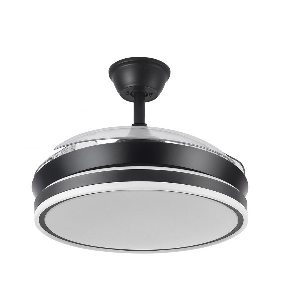 Ventilador Dc Bayomo Negro 72w 6120lm 91d 3asp.desplegables 3000-4000-6000k Remoto, Temporizador, Memoria_1
