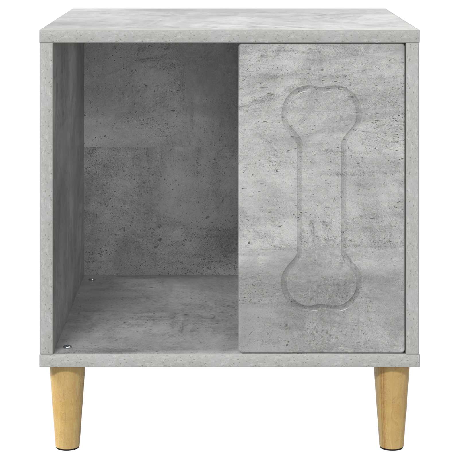 Casa Para Perros Concreto 44 X 42 X 49 Cm Madera De Ingeniería_4