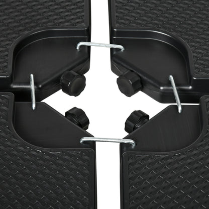 Outsunny Base Para Sombrilla De 4 Piezas Rellenable Con Agua 59 Kg O Arena 80 Kg_4