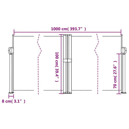 Vidaxl Toldo Lateral Retráctil Gris Antracita 100x1000 Cm_2