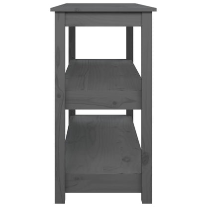 Mesa Consola De Madera Maciza De Pino Gris 110x40x74 Cm_4