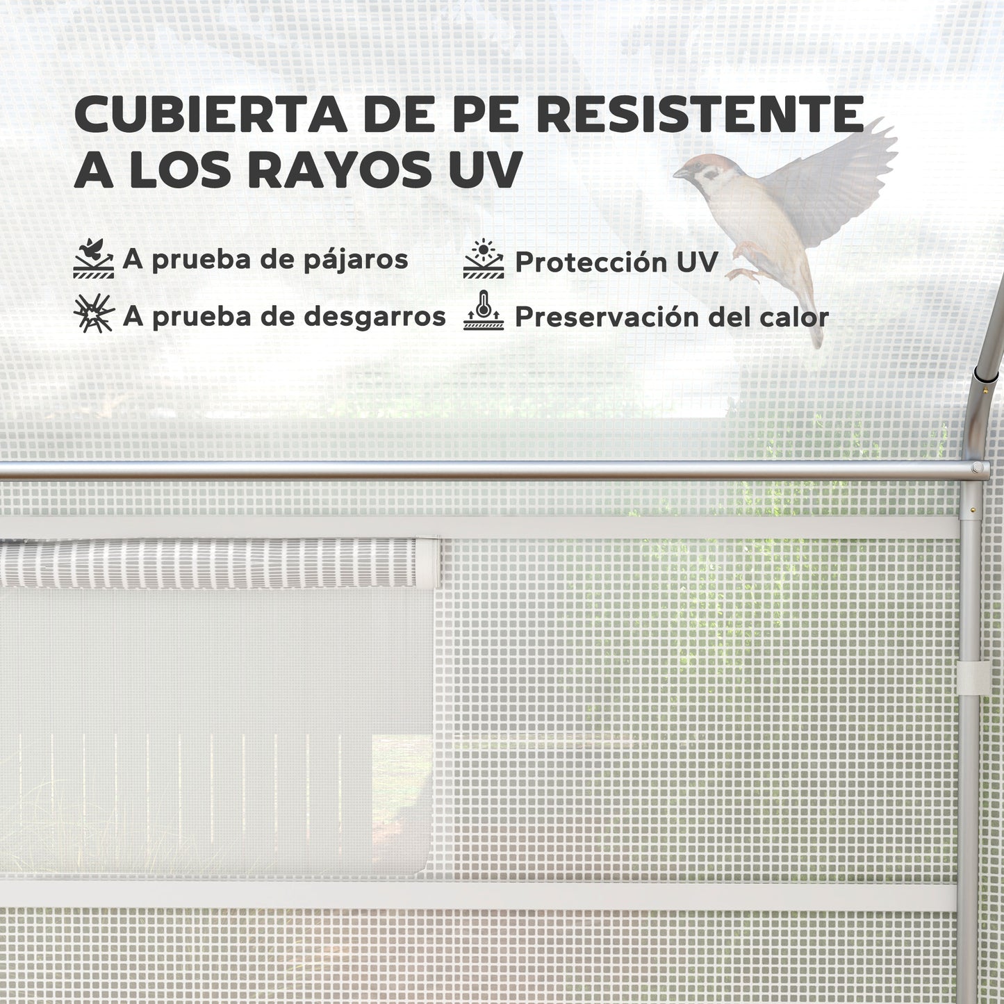 Outsunny Invernadero De Exterior 4x3x2 M Con Cubierta De Pe Anti-uv Blanco_3