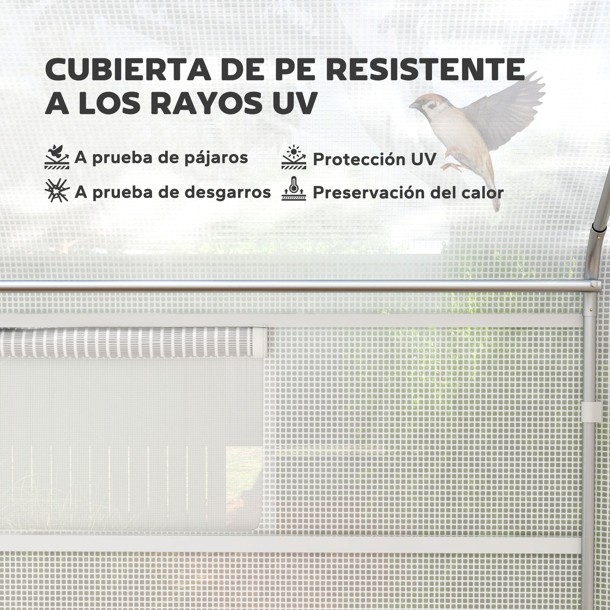 Outsunny Invernadero De Exterior 4x3x2 M Con Cubierta De Pe Anti-uv Blanco_3