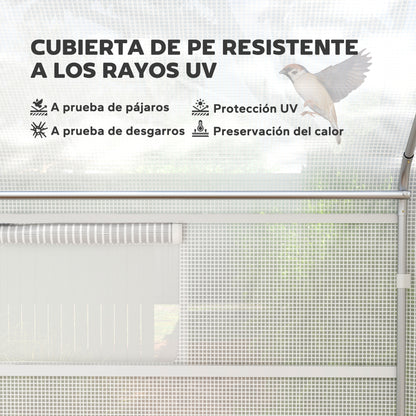 Outsunny Invernadero De Exterior 4x3x2 M Con Cubierta De Pe Anti-uv Blanco_3