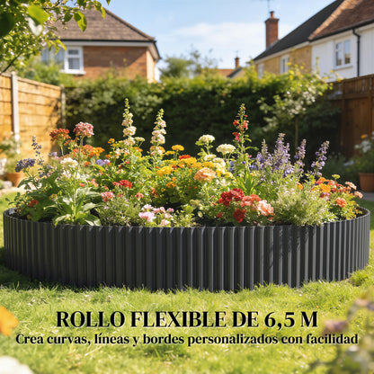Outsunny Valla De Jardín Metálica 650x20 Cm Para Huerto Patio Gris Oscuro_5