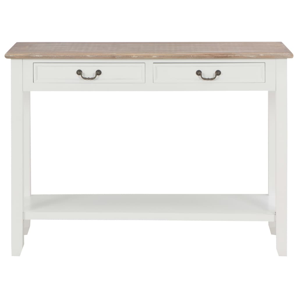 Mesa Consola De Madera Blanco 110x35x80 Cm_1