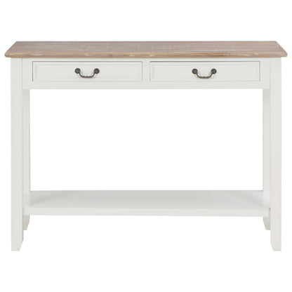 Mesa Consola De Madera Blanco 110x35x80 Cm_1