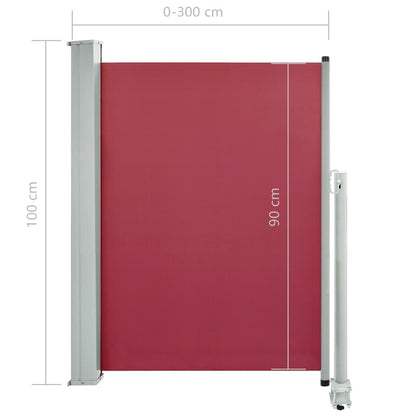 Vidaxl Toldo Lateral Retráctil De Jardín O Terraza Rojo 100x300 Cm_2