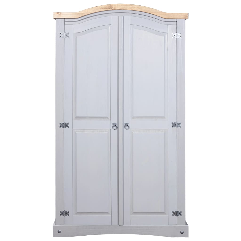 Armario Madera De Pino Mexicano Estilo Corona Gris 2 Puertas_1