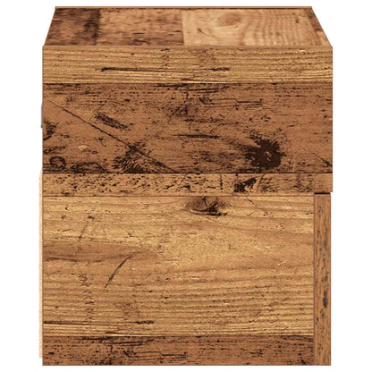 Mesitas De Noche De Pared 2 Unidades Madera Vieja 45x26x28,5 Cm_4