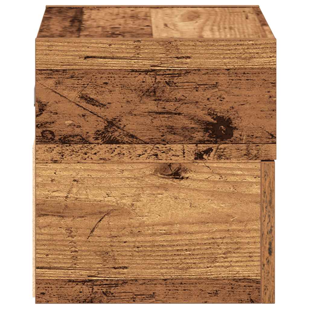 Mesita De Noche De Pared Madera Vieja 45x26x28,5 Cm_4