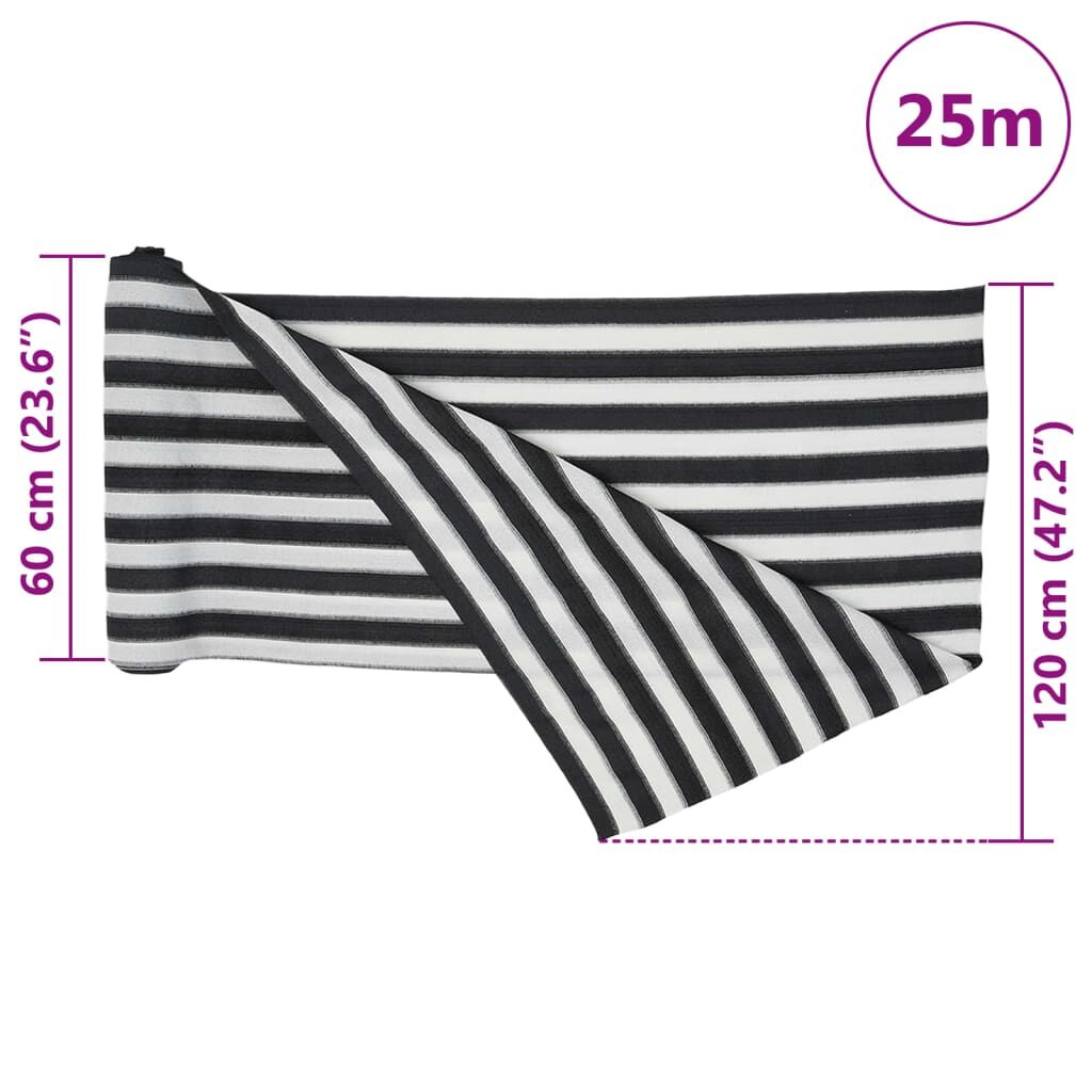 Vidaxl Red De Privacidad Hdpe Gris Antracita Blanco 1,2x25 M 150 G/m²_2