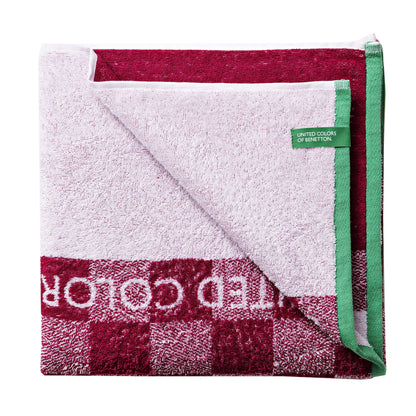 Toalla De Playa Infantil 70x140cm 450gsm 100% Cotton Pink Squares Kids