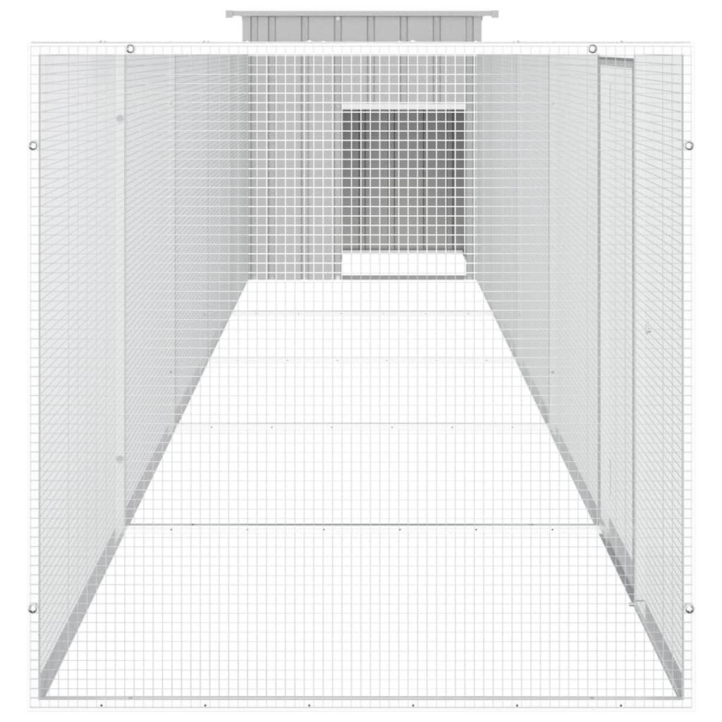Vidaxl Gallinero De Acero Galvanizado Gris 600x91x100 Cm_3