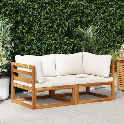 Vidaxl Sofás De Esquina Modulares 2 Uds Con Cojines Tela Blanco Crema_1