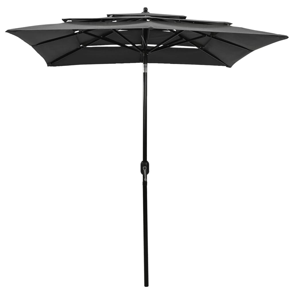 Vidaxl Sombrilla Jardín 3 Niveles Palo De Aluminio Antracita 2,5x2,5 M_1