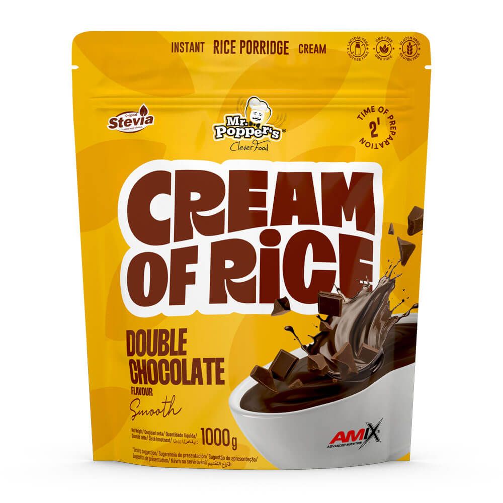 Cream Of Rice (crema De Arroz) - 1kg - Doble Chocolate - Harina De Arroz - Amix Nutrition_0