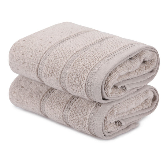 Juego De Toallas De Mano (2 Piezas) Marrón Claro_0