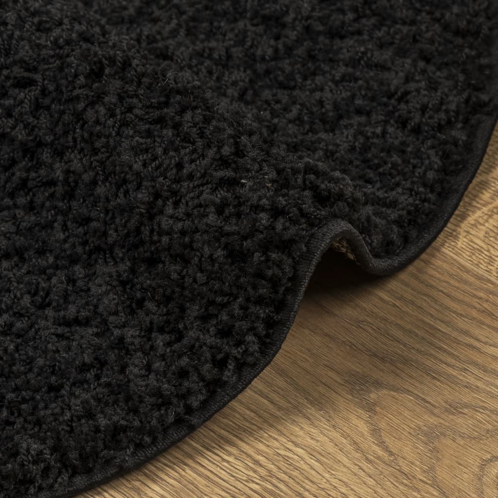 Alfombra Peluda De Pelo Largo Moderna Pamplona Negra Ø 280 Cm / Vetonek_2