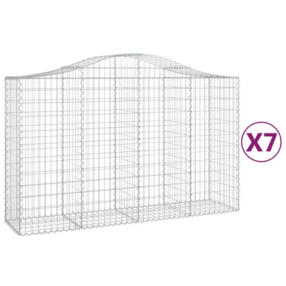 Cestas De Gaviones 7 Uds Forma De Arco Hierro 200x50x120/140 Cm_0