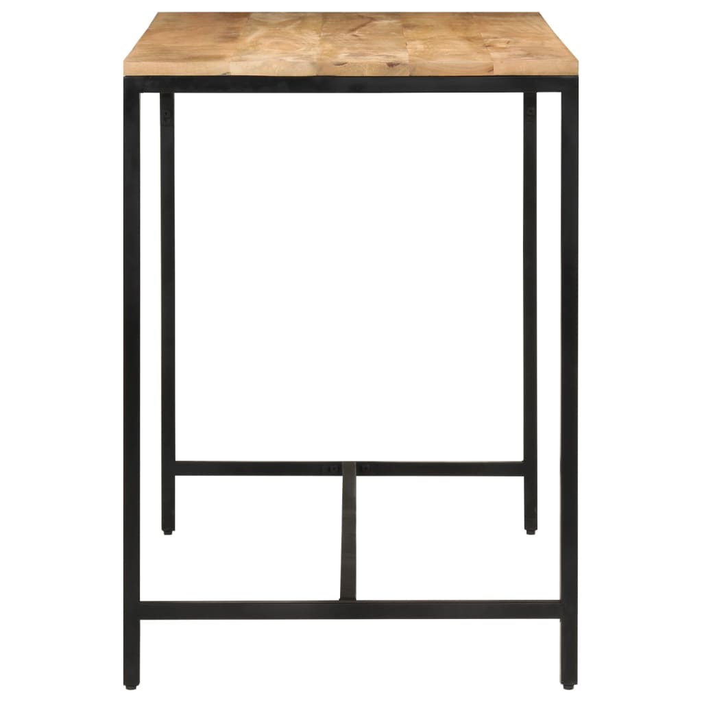 Mesa De Comedor Madera Maciza Mango Rugosa Y Hierro 110x30x75cm_1